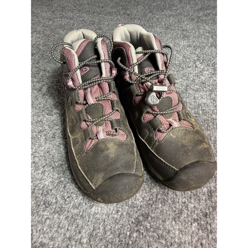 Keen Targhee Waterproof Hiking Boots – Girls Size 3 – Black/Pink – Mid – Bungee - Picture 6 of 7
